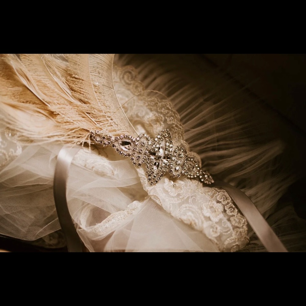 Ivory Peacock Feather bridal headband